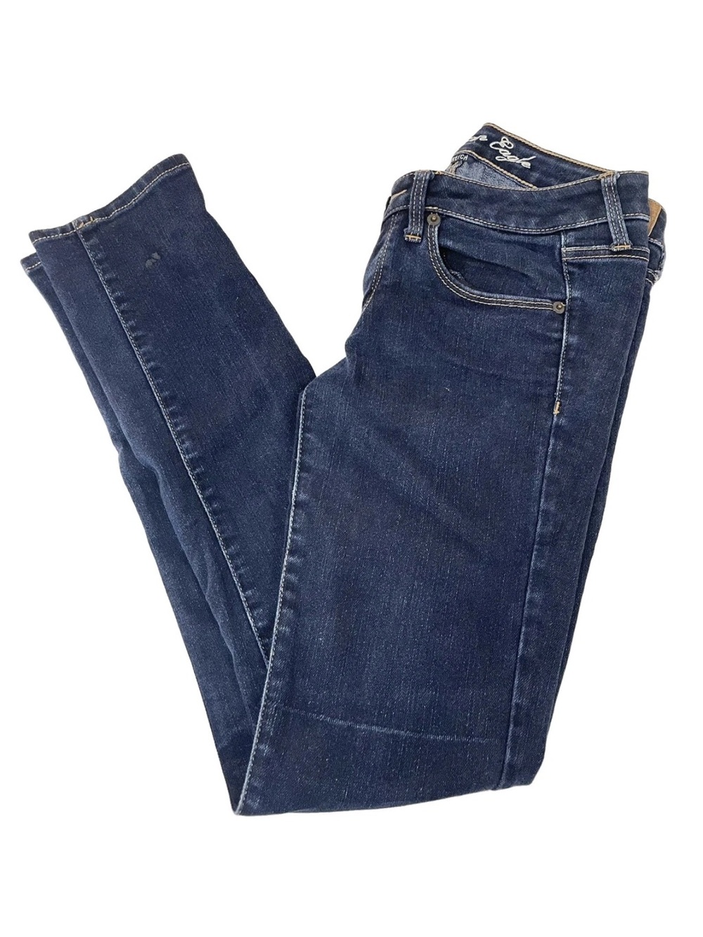 Y2K American Eagle Womens Jeans Size 6 Skinny Stretch Dark Wash Blue Denim #0581
